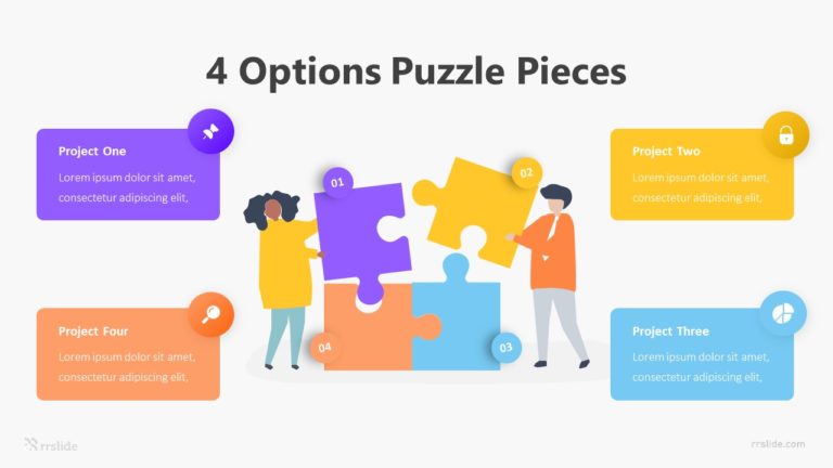 4 Options Puzzle Pieces Infographic Template