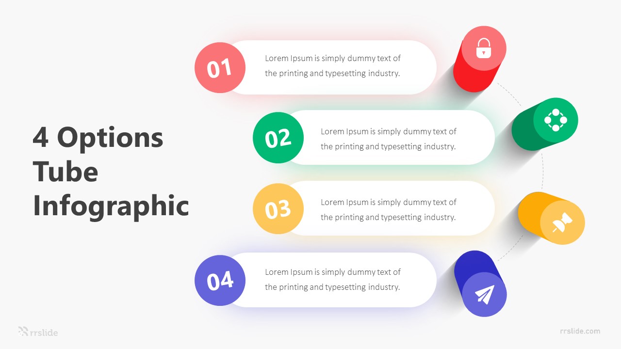 4 Options Tube Infographic Template