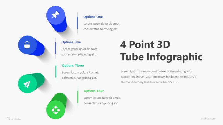4 Point 3D Tube Infographic Template