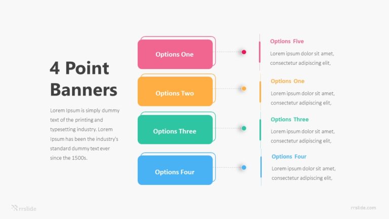 4 Point Banners Infographic Template