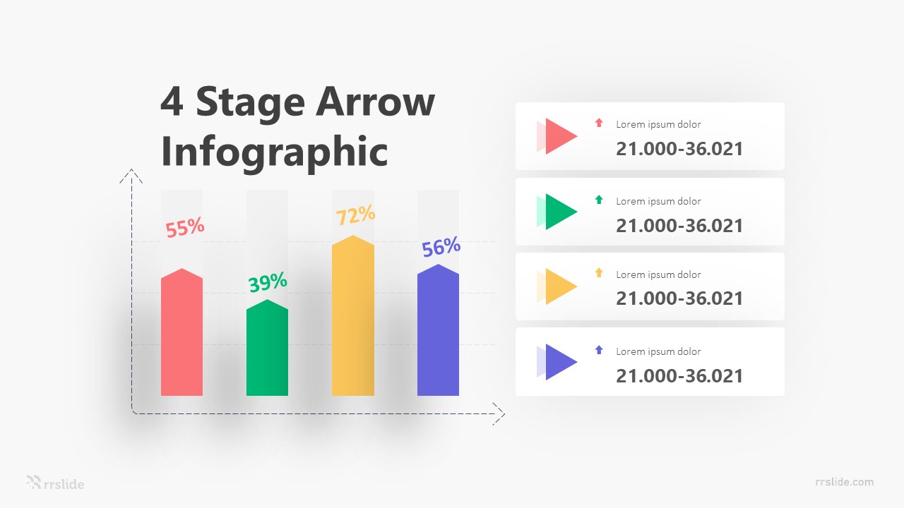 4 Stage Arrow Infographic Template