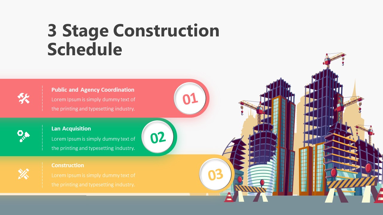 4 Stage Construction Schedule Infographic Template