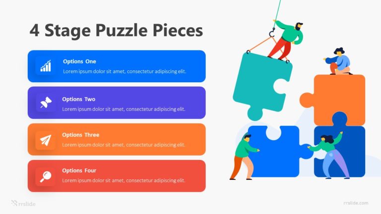 4 Stage Puzzle Pieces Infographic Template