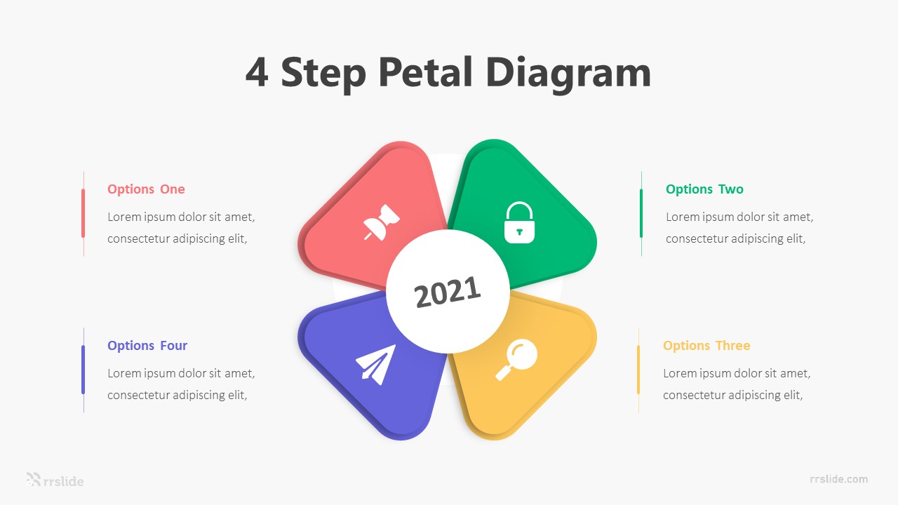 4 Step Petal Diagram Infographic Template