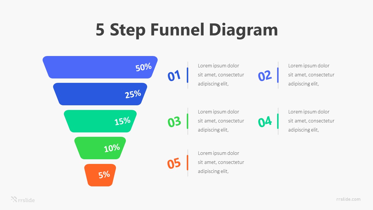 5 Step Funnel Diagram Infographic Template