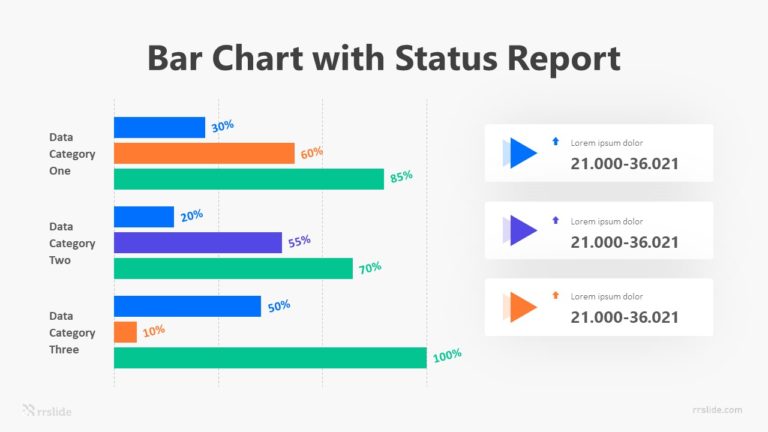 Bar Chart With Status Report Infographic Template