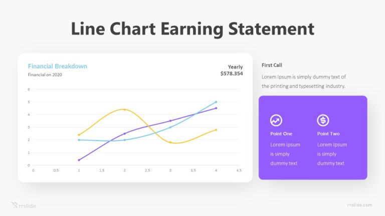 Line Chart Earning Statement Infographic Template