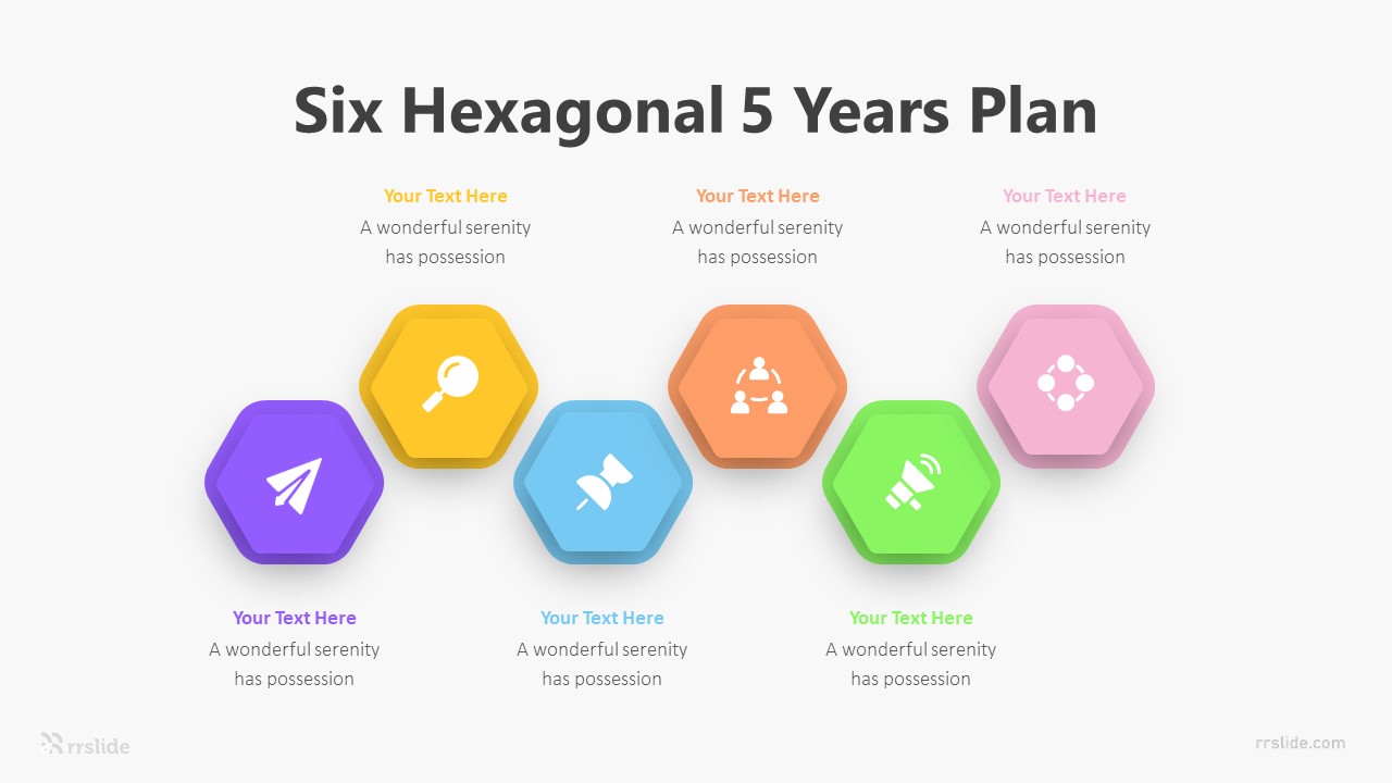 Six Hexagonal 5 Years Plan Infographic Template