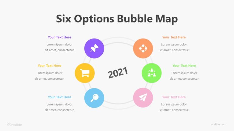 Six Options Bubble Map Infographic Template