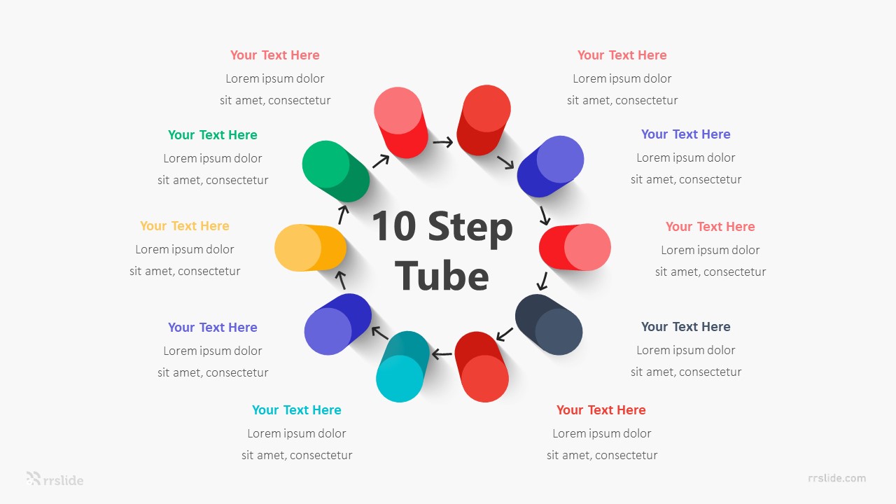 Ten Step Tube Infographic Template