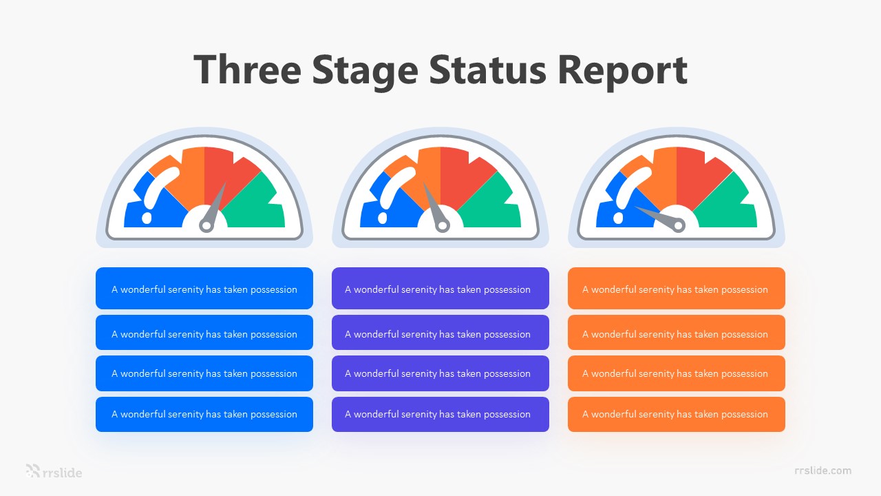 Three Stage Status Report Infographic Template