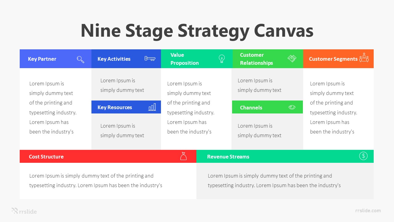 Nine Stage Strategy Canvas Infographic Template