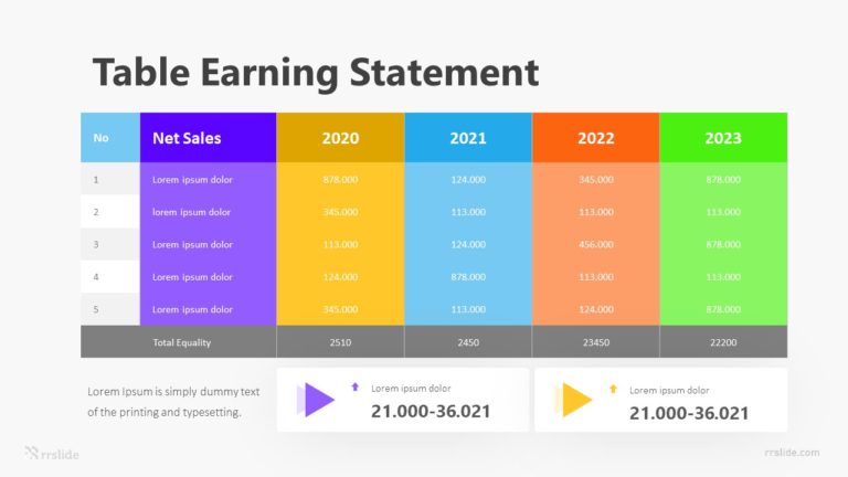 Table Earning Statement Infographic Template