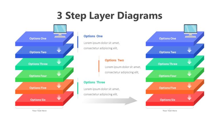 3 Step Layer Diagrams Infographic Templates