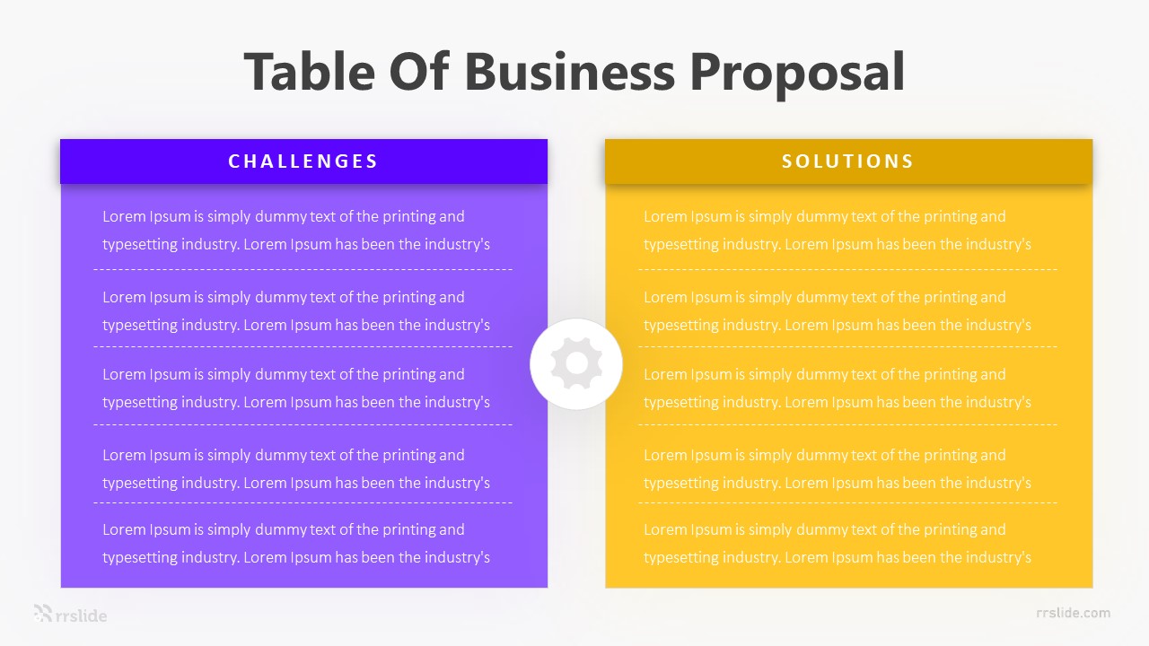 Table Of Business Proposal Infographic Template