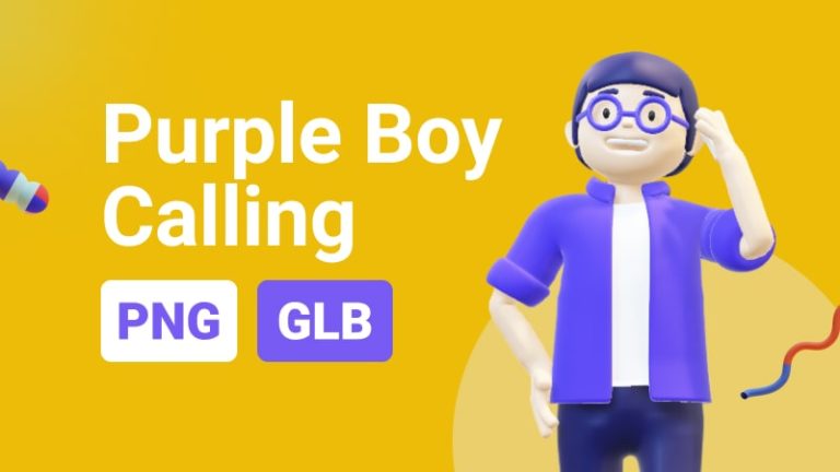 Boy Calling 3D Assets - Thumbnail-min