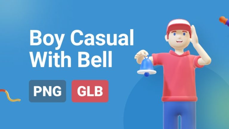 Boy Casual With Bell 3D Assets