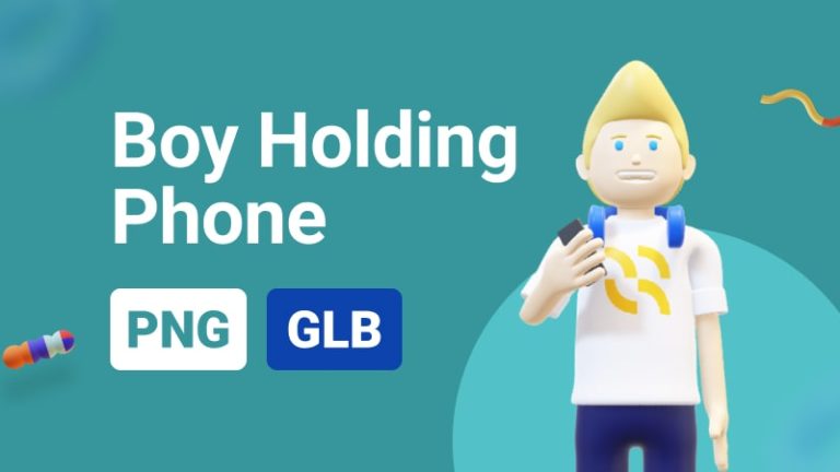Boy RRG Holding Phone Wiith Headset 3D Assets