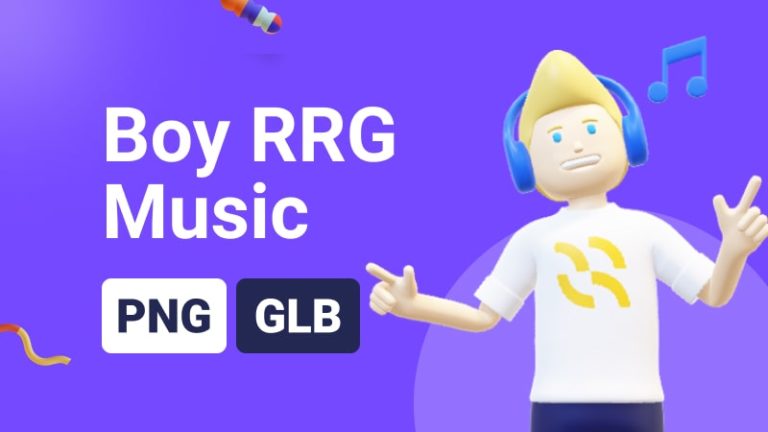 Boy RRG lListening Music Different Position 3D Assets - Thumbnail-min