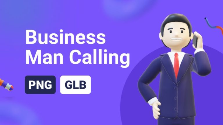 Business Man Calling 3D Assets