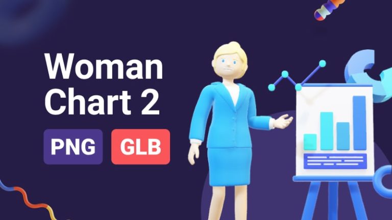 Business Woman Chart 2 3D Assets - Thumbnail-min