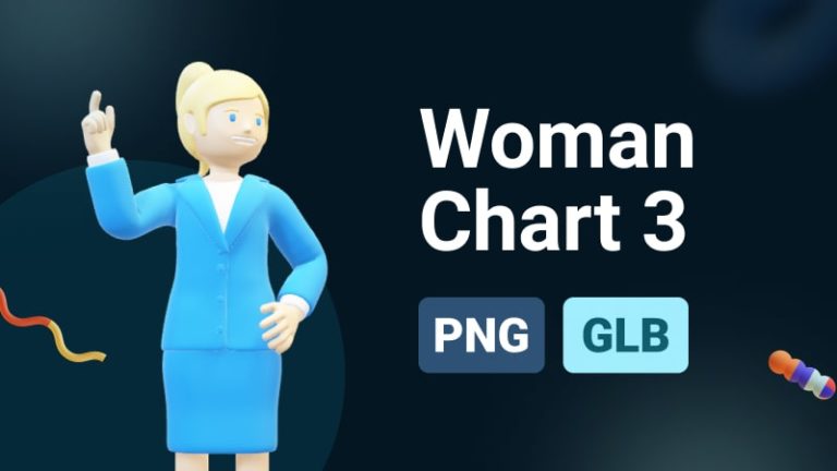 Business Woman Chart 3 3D Assets - Thumbnail-min