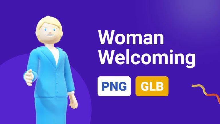 Business Woman Welcoming 3D Assets - Thumbnail-min