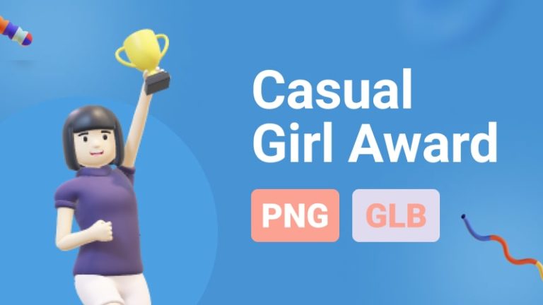 Casual Girl Award 3D Assets