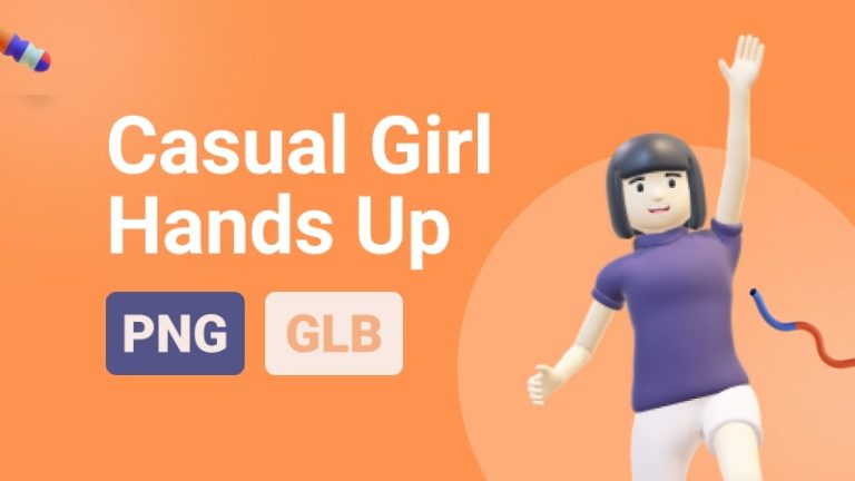 Casual Girl Handup 3D Assets