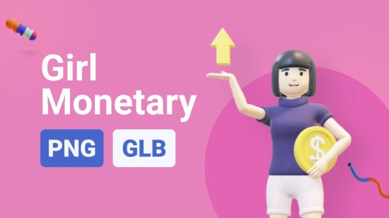 Casual Girl Monetary 3D Assets