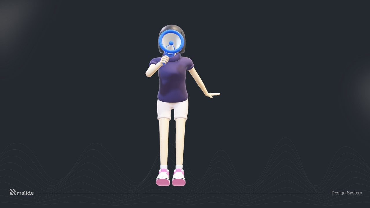 Casual Girl With Megaphone 3D Assets