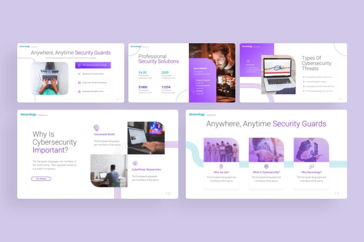 60.000+ Purple Bundle PowerPoint Templates