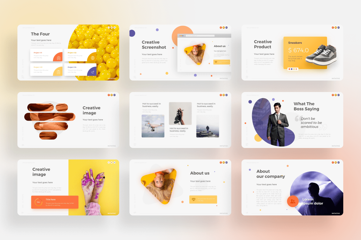 60.000+ Colorful Bundle PowerPoint Template