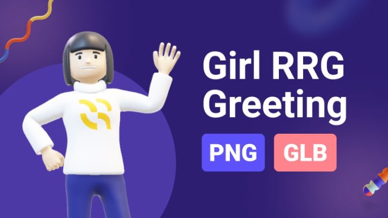 Girl RRG Greeting 3D Assets - Thumbnail-min