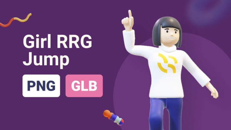 Girl RRG Jumping 3D Assets - Thumbnail-min