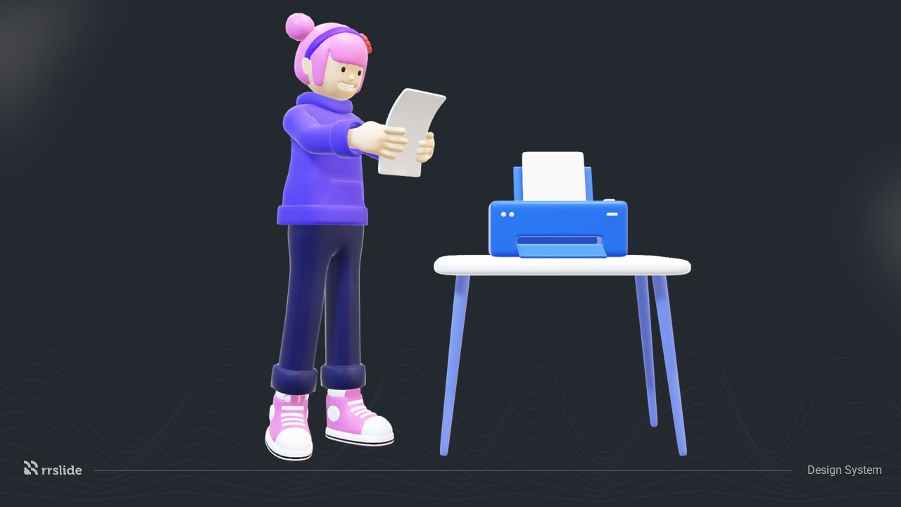 Girl With Printer 3D Assets