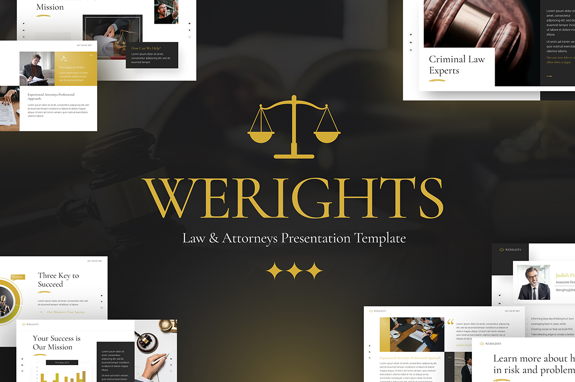 WeRights Professional Law PowerPoint Template