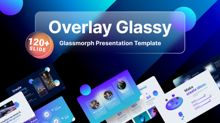 Overlay Glassy Glassmorph PowerPoint Template
