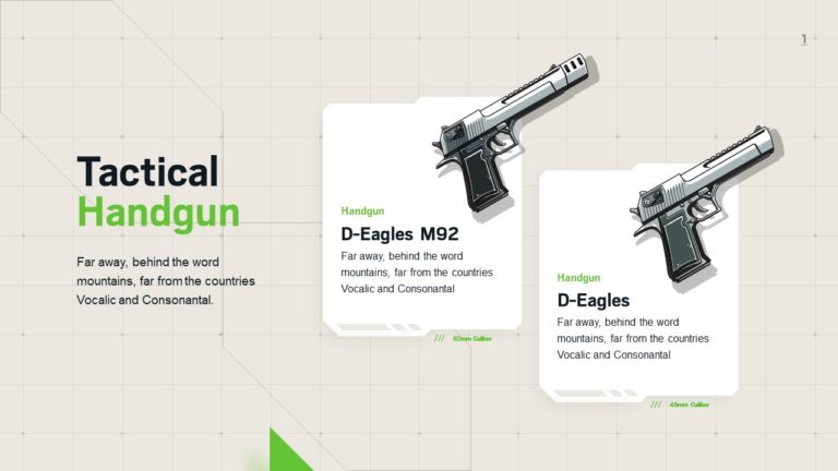 Professional Military Handgun Infographic Template