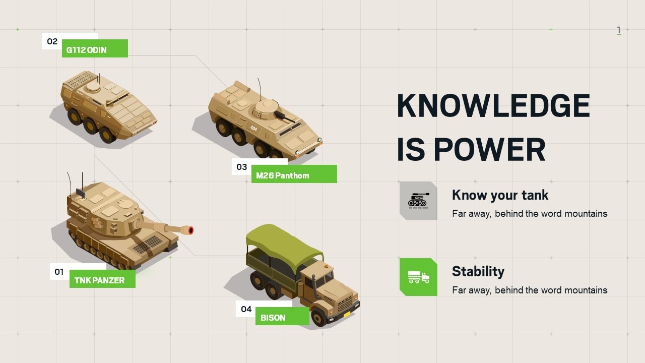 Professional Military Vehicle Infographic Template