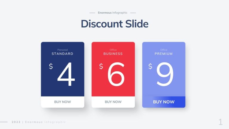 3 Discount Pricing Table Infographic