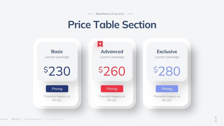 3 Pricing Table Infographic Template - 2022