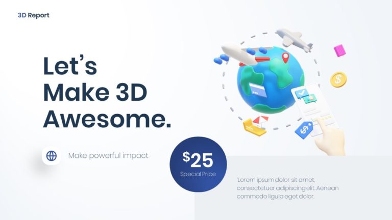 3D Object Design Slides PPT 3