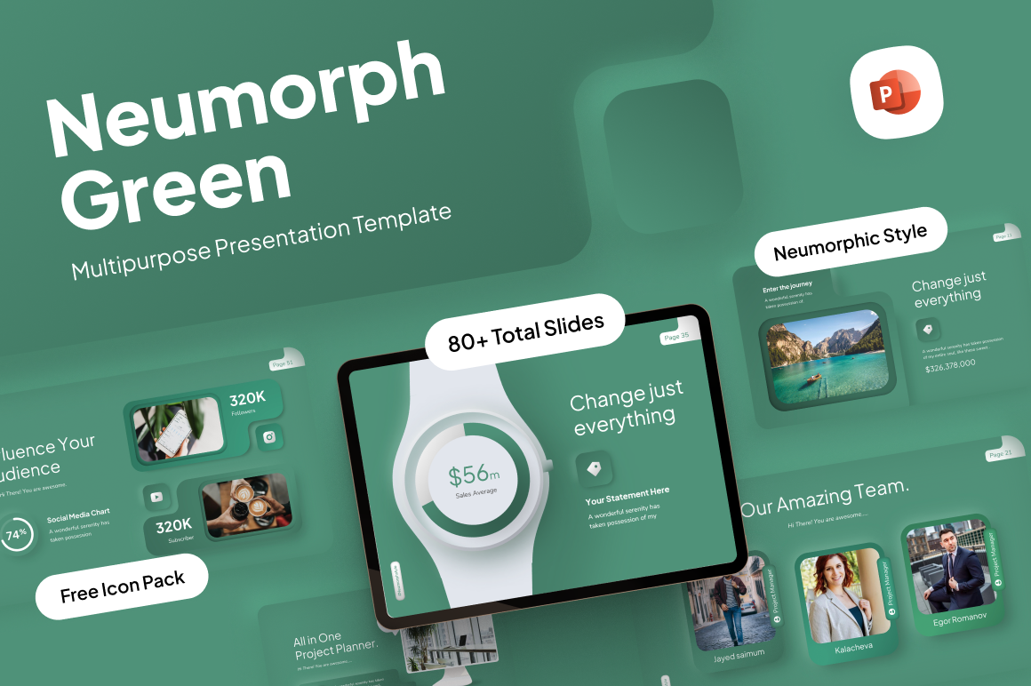 Neumorph Multipurpose PowerPoint Template