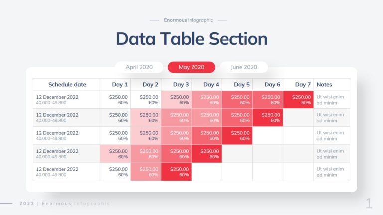 Schedule Data Table Infographic Template - 2022