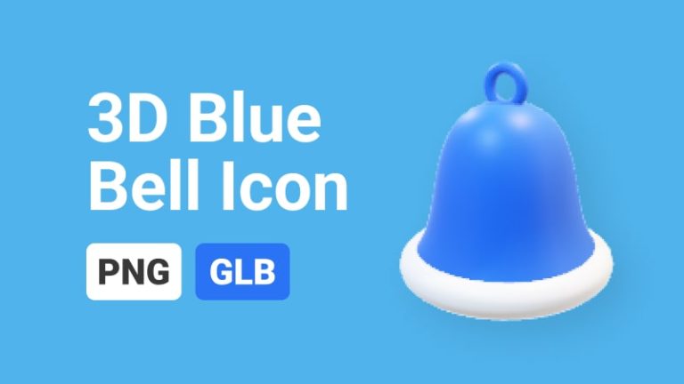 3D Blue Bell Icon-min