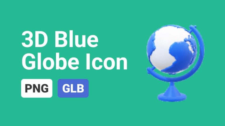 3D Blue Globe Icon-min