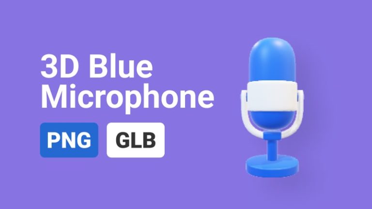 3D Blue Microphone-min