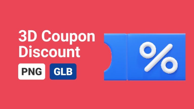 Coupon Discount Icon 3D Assets
