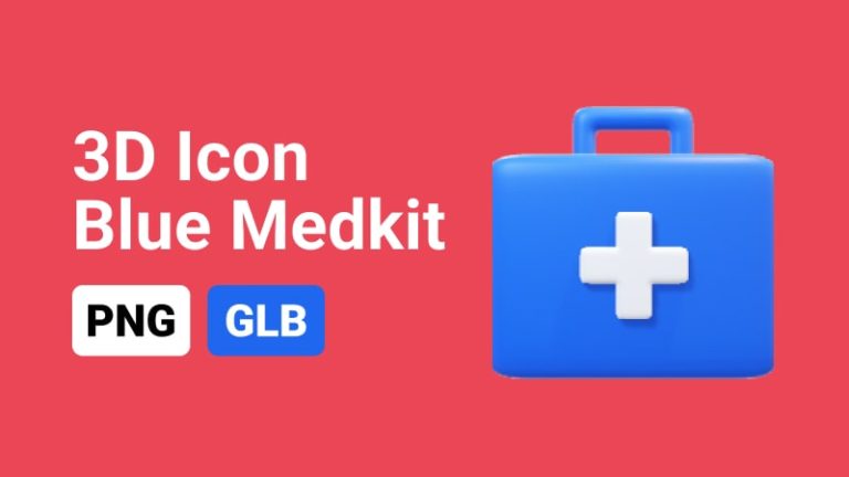 3D Icon Blue Medkit - Copy-min